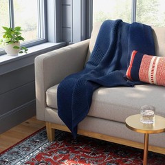 50″X 60″ Washed Knitted Throw Blanket Blue – Threshold