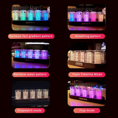 Imitation Nixie Tube Clock RGB Retro Desktop Cyberpunk Glow Clock Cyber Gift Des