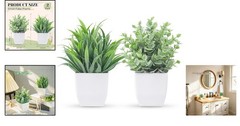 Long-lasting Mini Artificial Eucalyptus – 2-Pack Table Décor Essentials