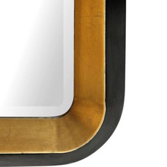 Uttermost 09301 Niva Metallic Gold Black Wall Mirror Bold Modern Beveled 42in