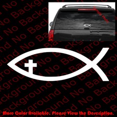 JESUS CROSS CHRISTIAN FISH Phone/Car/Window/laptop Vinyl Decal Sticker JS010