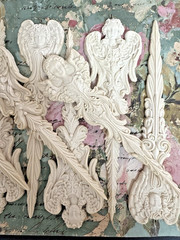 11 Unpainted Off White Shabby & Chic Angelic Taper Moulds With Removeable Hanger