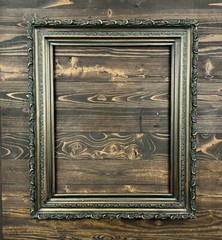 12 x 18 In Stock-Vintage style Black wood picture frame with compo ornate trim.