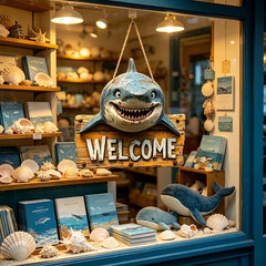 Flat Shark Wooden Sign – Rustic-style Wall Decor Indoor and Outdoor 2D Bold