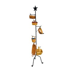 Basket Tree Stand Wrought Iron Basket Stand Holder Rustic Decor Heart Star Rack