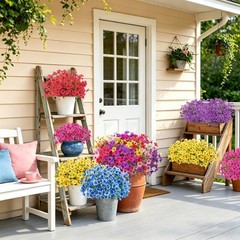 24 Bundles Artificial Flowers for Outdoors UV Resistant Silk Fake Faux Flowers