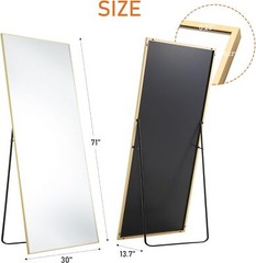 Full-length Mirror Floor Mirror Large Wall Bedroom Mirror Stand Alloy Thin Frame