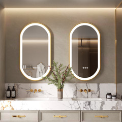Extra Large Oval Bathroom Mirror LED 3 Color Lights Dimmable Smart Vanity Mirror