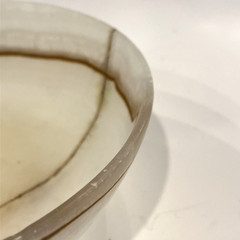 Onyx Bowl Brown Streaks 8 Inches Diameter Art Decorative