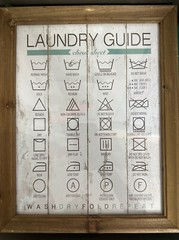 Laundry Room Clothing Care Symbols Instructions Framed Wall Chart 12″ x 16″