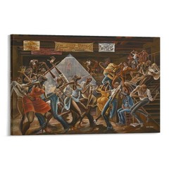 Sugar Shack Canvas Print, African American Vintage Dance Wall Art Decor
