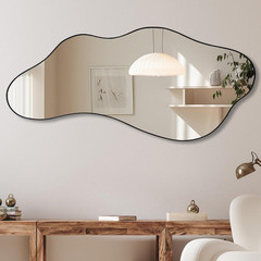 Irregular Frameless Mirror, 47.2″x21.6″ Asymmetrical Aesthetic Wall Mirrors
