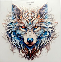 Fantasy Winter WOLF Spirit Animal Vinyl Decal 5.25″ x 5″