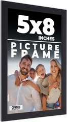 5×8 In Frame Black Real Wood Picture Frame Width 0.75 inches | Interior Frame De