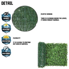 20″x20″ Artificial Faux Leaf Greenery Boxwood Fence Screen Wall Decor Panel
