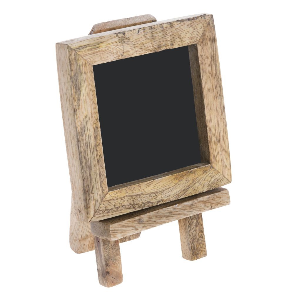HUBERT® Chalkboard Sign with Easel Natural Mango Wood – 4 1/4″L x 3 1/2″W x 6″H
