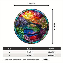 Colorful Bridge Floral Acrylic Suncatcher Round Hanging Sun Catcher Window Decor
