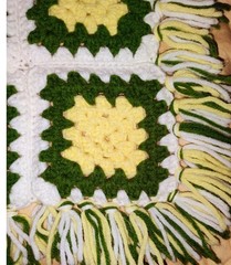 Vintage granny square afghanHand crocheted blanket1970s 42inx62in