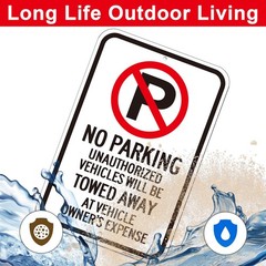 4 Pack No Parking Signs- Unauthorized Vehicles Towed Away At Vehicle Owner’s …