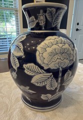 Sagebrook Home Chinoiserie Vase Blue & White 9 Inch Floral Ceramic New Open Box