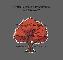 Red Oak Tree Sticker Waterproof Decal Outdoor Nature Forest Woods Plant Gift NEW