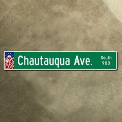 Norman Oklahoma Chautauqua Street blade road sign university 48×8