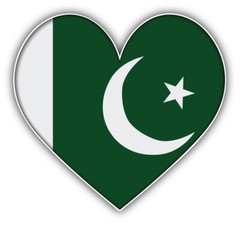 Pakistan Heart Flag Car Bumper Sticker Decal