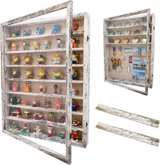 Large 18×24 White Shadow Box Frame with Removable Shelves for Displaying Collect