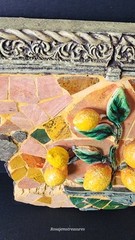Vintage Italian Style Yellow Lemon Tree Hanging Wall Art Plaque 15″ x 15″