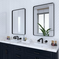 2-Pack Black 24×36″ Rounded Rectangle Bathroom Mirrors – Shatterproof