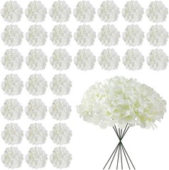 Artificial White Hydrangea Bulk – 30 Heads & Stems for Timeless Elegance