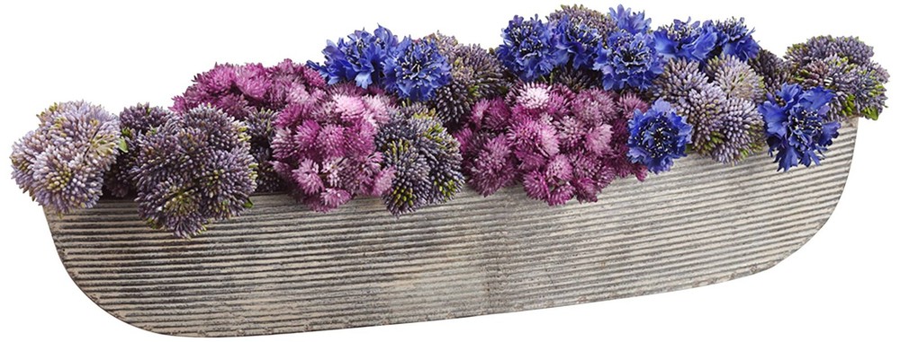 Pink Sedum Queen Anne Lace 21 1/2″ Wide Faux Flowers in Pot