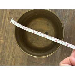 Vintage Solid Brass Footed Cauldron Pot with Handles Small Decorative Vessel