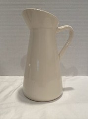 Elegant Expressions by Hosley White Glazed Decorative Ceramic Pitcher Vase 10″