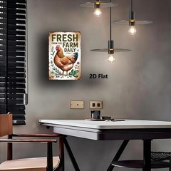 Metal Chicken Sign, 8×12 Inches, Farmhouse Wall Art