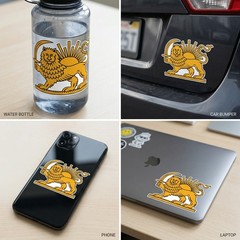 Gold Lion on Iran Flag Sticker – Patriotic Iranian Decal Vinyl Persian Stickers