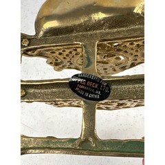 Brass Letter Holder Napkin Ornate Victorian Desk Handcasted 80s Upper Deck