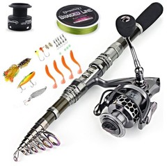 Fishing Rod Combo 5.91FT Telescopic Spinning Reel Carrier Bag Sougayilang Combos