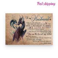 Dragon Wife To Husband I Fell In Love With You Poster Wall Art Horizontal