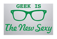 Green Geek is the New Sexy Eyeglasses Decal Vinyl Sticker 9.25 x 4.75 Inches