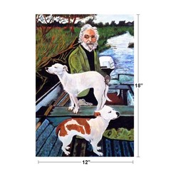 Man in Boat With Dogs Movie Painting Cool Wall Decor Art Print Poster 12×18