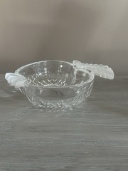Candy Apple Fruit Glass Frosted and Clear Dish-Home Beautiful by Japan. New