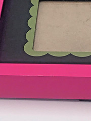 4 x 6 Wooden Photo Frame Double Layer Pink/Black Scallop Design 8 in H 9.5 L