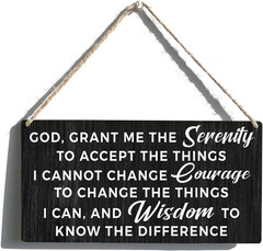 Serenity Prayer Sign Gift Farmhouse God Grant Me the Serenity Wooden Hanging Sig