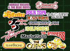 15 Classic Soul Band Stickers -Clear, Holographic, or White – Group R&B