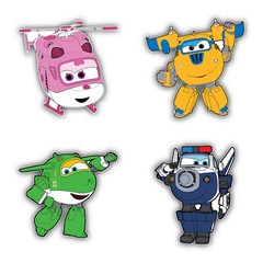 Super Wings Cartoon Set Of 4 Vinyl Sticker Decal – 5» longer side ID:2