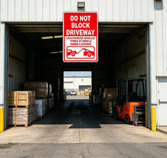 «Do Not Block Driveway» Metal Sign, No Parking Towing Warning Plaque Street