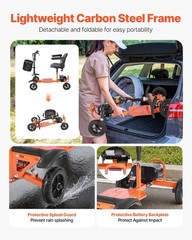 4-Wheel Folding Mobility Scooter For Adults & Seniors, 265LBS Loading Electric M