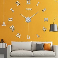 3D Modern DIY Large Wall Clock Mirror Surface Sticker Home Art Design Decor US