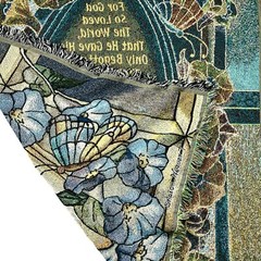 Tapestry Throw Blanket Blue Yellow Floral Inspiration Calla Lillies 62in x 52in